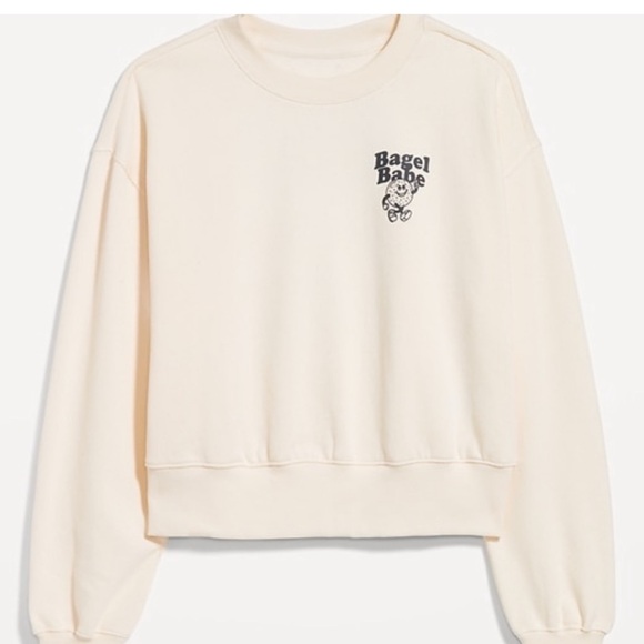 NWT OLD NAVY SoComfy Crop Sweatshirt Color  Creme De La Creme Size X  Large - Picture 1 of 3